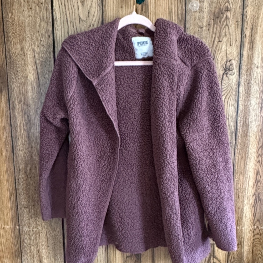 VS Pink Sherpa Cardigan